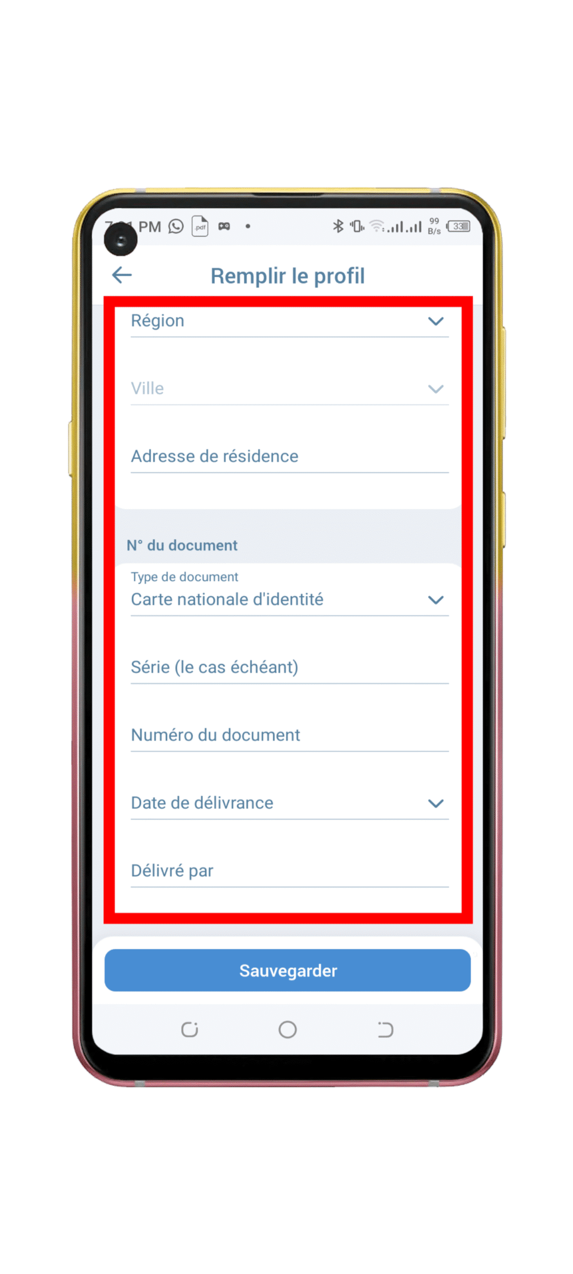 Mettez à jour vos infos principales
