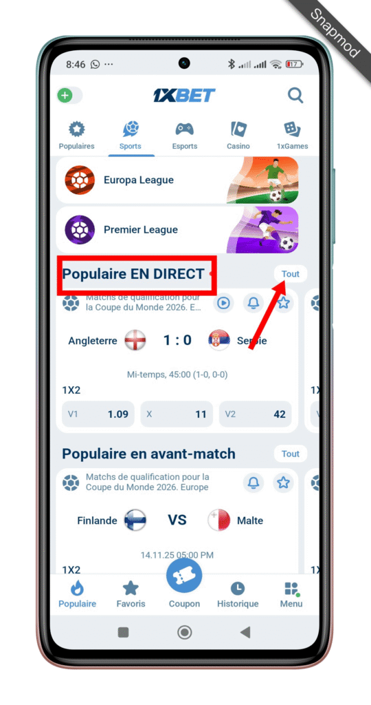 Accéder Aux Matches En Cours