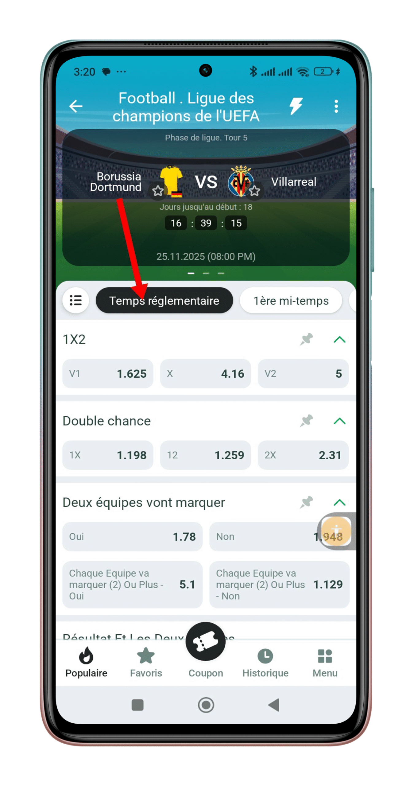 Choisir le moment clé du match