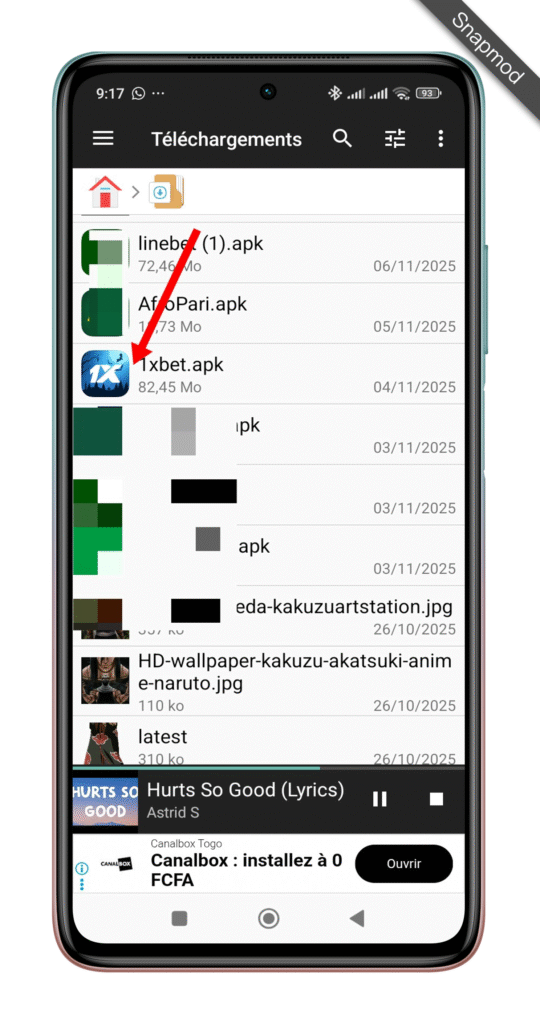 Localiser le fichier Apk
