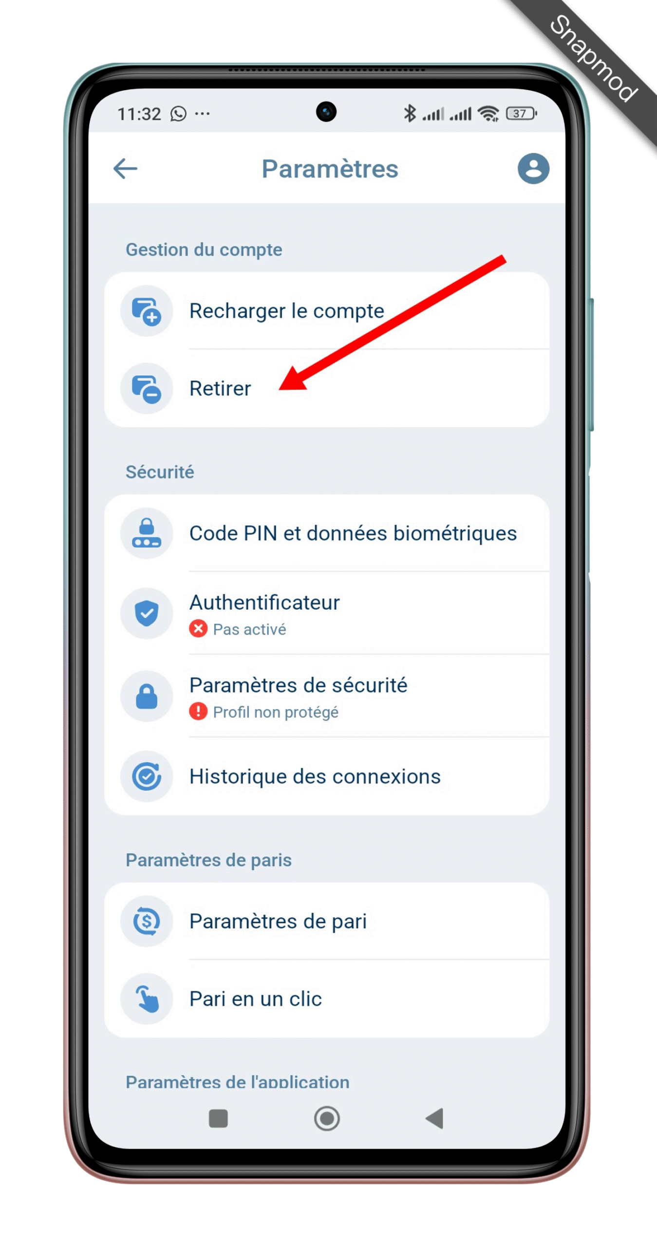 Nenda kwenye sehemu ya "Kuondoa".“