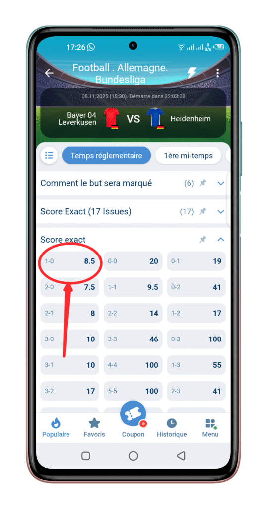 Chagua alama na uiongeze kwenye kuponi