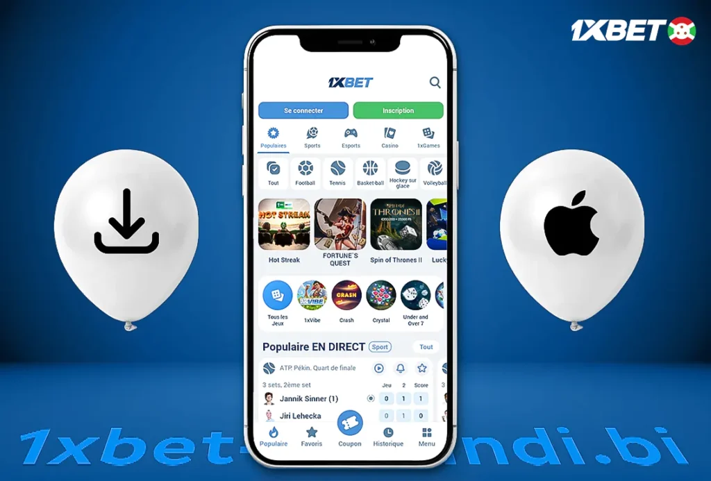 Pakua programu ya 1XBET kwenye iPhone kutoka Burundi